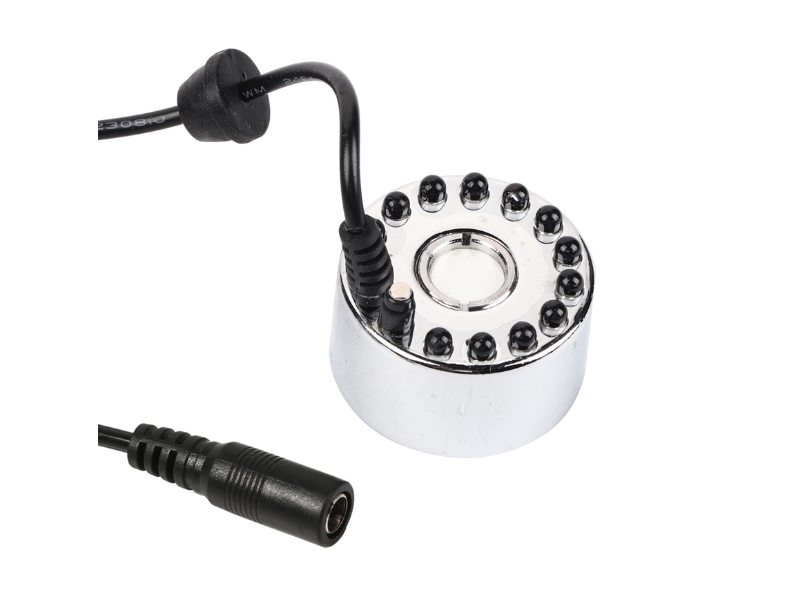 Generador de niebla ultrasónico Primerox de 24 V, 12 LED, cambio de color, fuentes de alimentación y control de humedad.