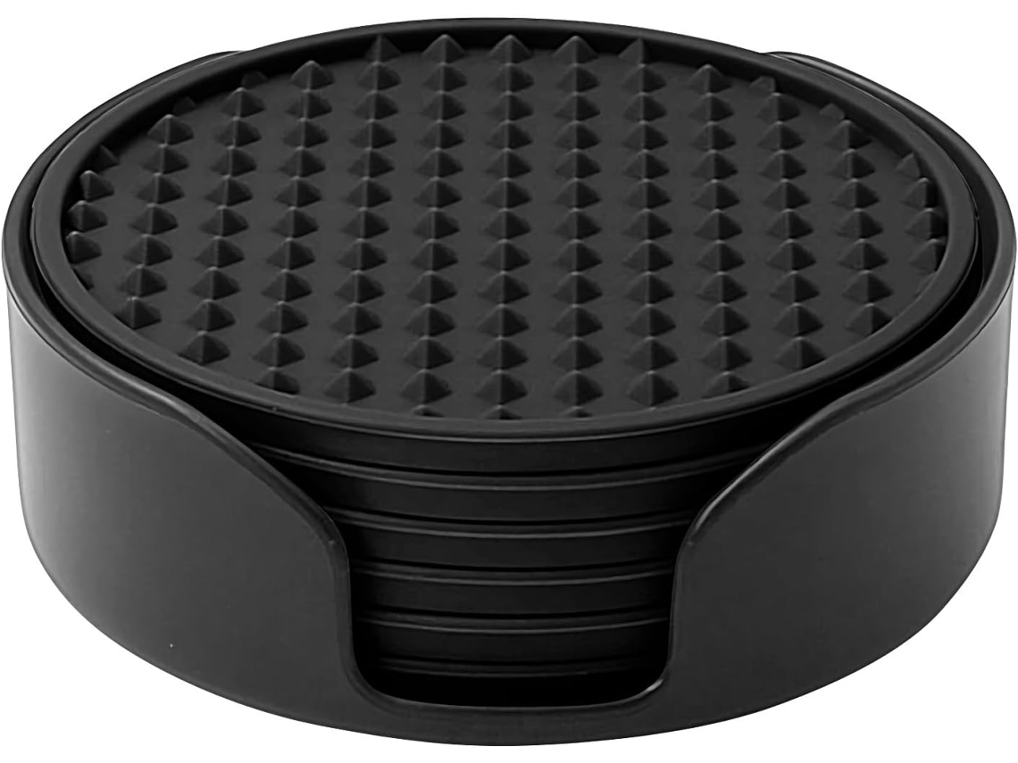 Posavasos de silicona antideslizantes para tazas con forma de montaña | Posavasos con soporte | Posavasos redondos con Slowmoose