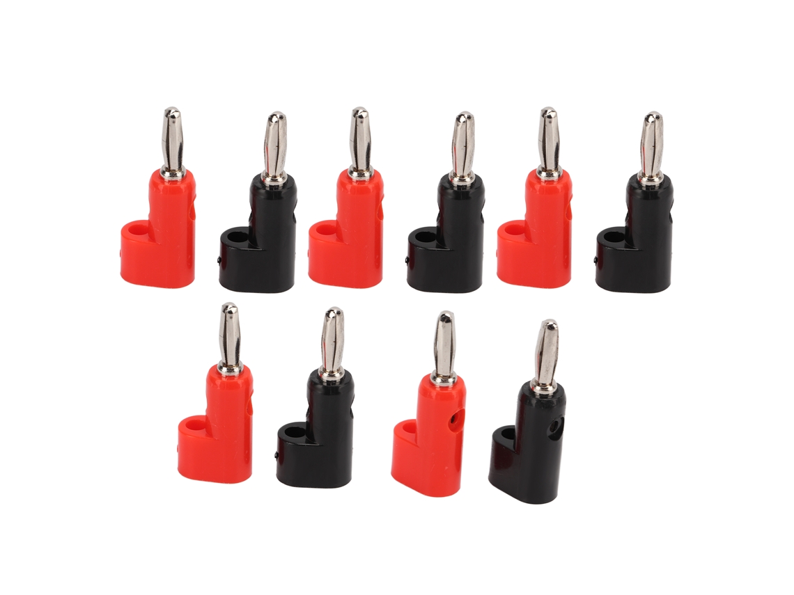 10pcs Conector Banana 4mm Rojo Negro De Tornillo Abierto Apilable Sin Soldadura Para Autocaravanas Camiones Coches