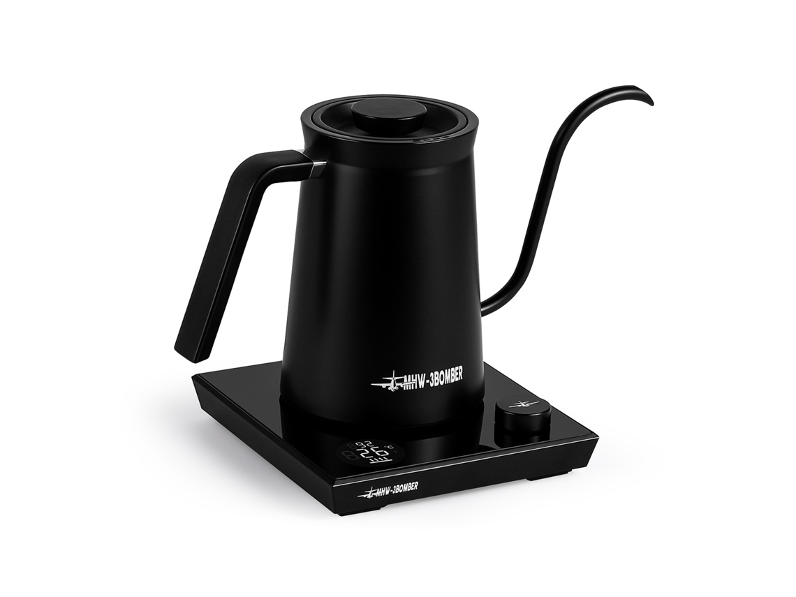 Hervidor eléctrico de cuello de cisne de 600 ml con control de temperatura.