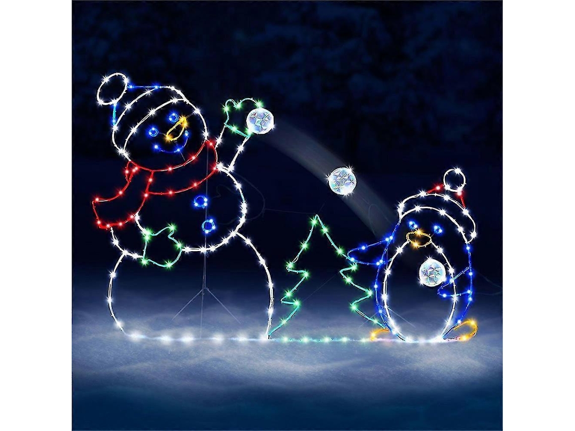 Rebe-luces Led De Muñeco De Nieve Navideño Para Exterior Jardin Calle Entrada Decoración Aire Libre Persona Doble