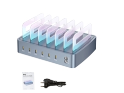 Cargador Rápido De Escritorio (carga Rápida Pd De 6 Puertos, 120w, Enchufe Eu)