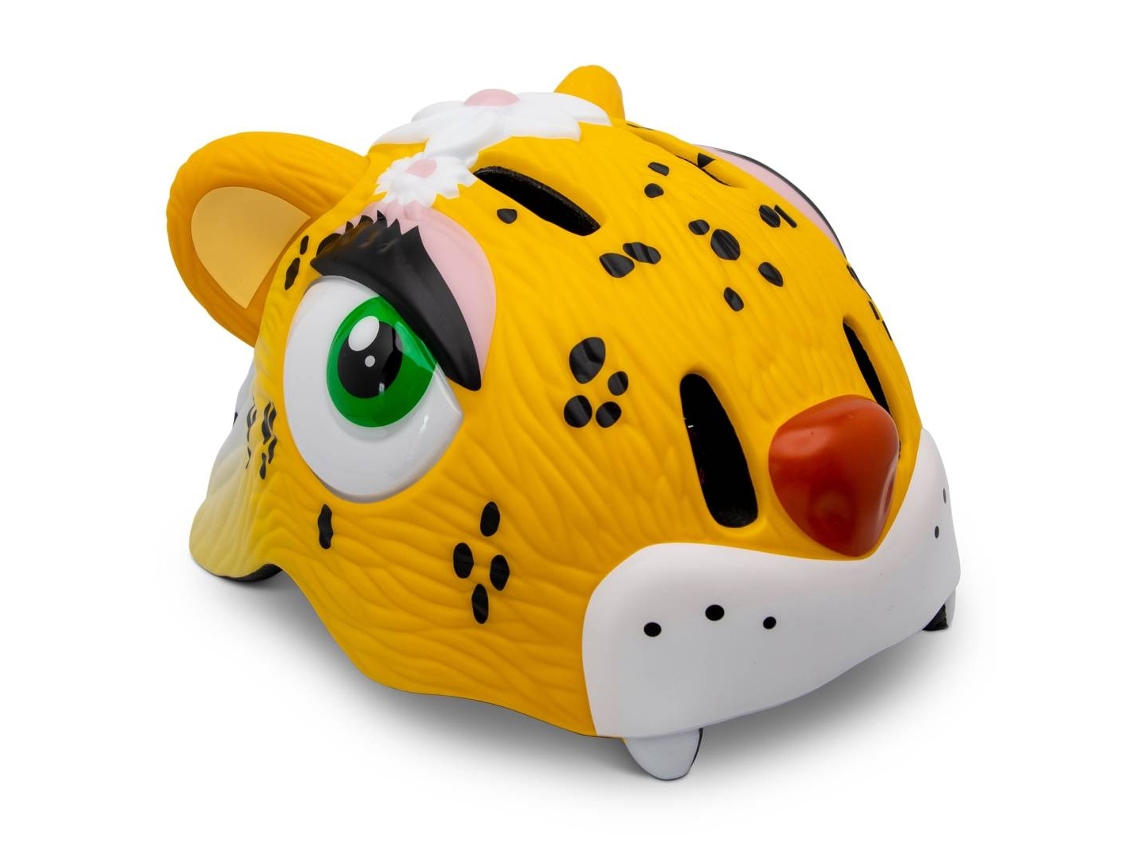Casco de Bicicleta para Niños CRAZY SAFETY Leopardo Amarillo Certificado EN1078