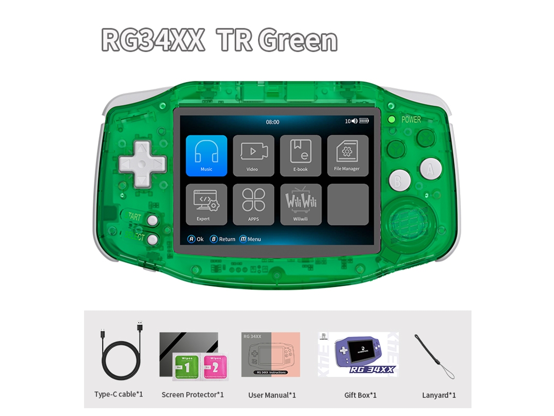 Consola de juegos retro portátil de 3,4 pulgadas, pantalla de 720 × 480, Linux de 64 bits, Bluetooth, batería de 3500 mAh, 64 GB, 5K Viewleaf Games