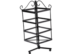 Soporte Giratorio Cuadrado De Hierro Negro Para Exhibición De Joyas, Práctico Y Duradero Para Guardar Joyas.