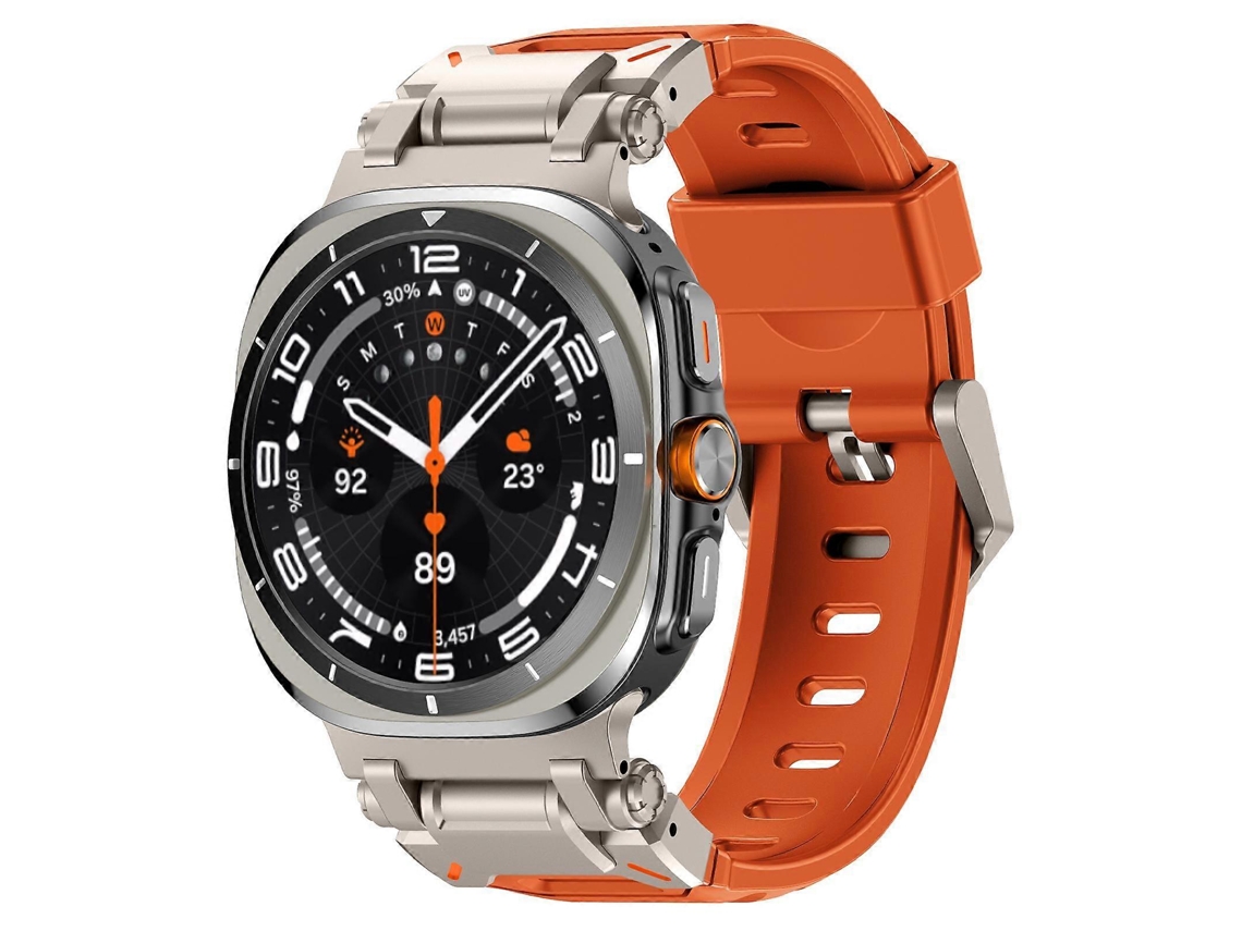 Correa Explorer Metal Head de caucho fluorocarbono para Samsung Galaxy Watch Ultra de 47 mm