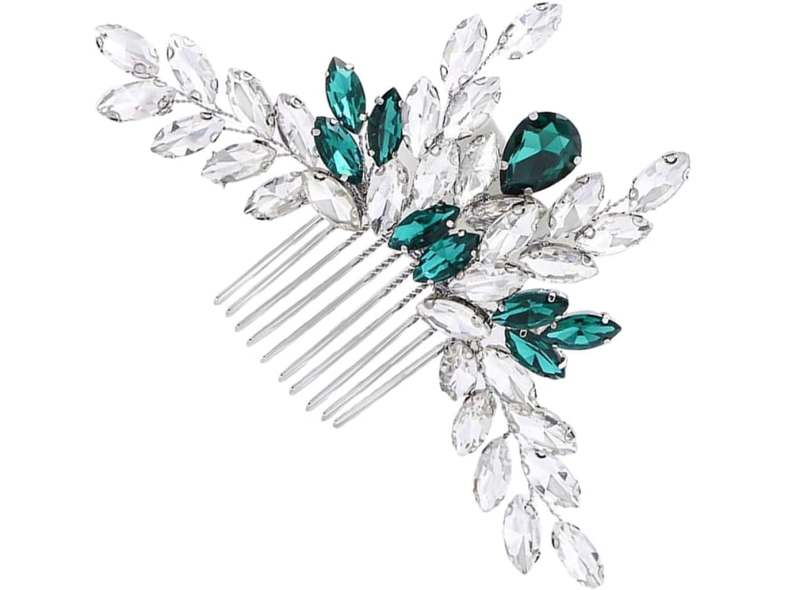 Pente De Cabelo De Noiva Adornado Com Strass, Acessório De Pente Lateral Em Liga Metálica.