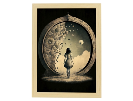 NACNIC Poster Blanco Y Negro En Estilo Surrealismo Cinematográfico Ilustraciones Y Grabados De Historieta Abstracta Y Artística A4 Marcos Negros