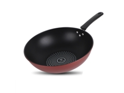 Sartén Wok De Hierro Fundido De 32 Cm Con Fondo Plano Para Cocinar Sopas Y Guisos.