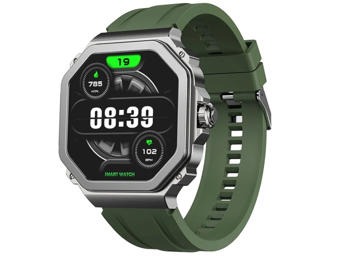 Reloj inteligente Bluetooth 1.43 AMOLED Frecuencia cardíaca T63 Oxígeno en sangre Mensaje Push Modo multideporte Verde Bestvite