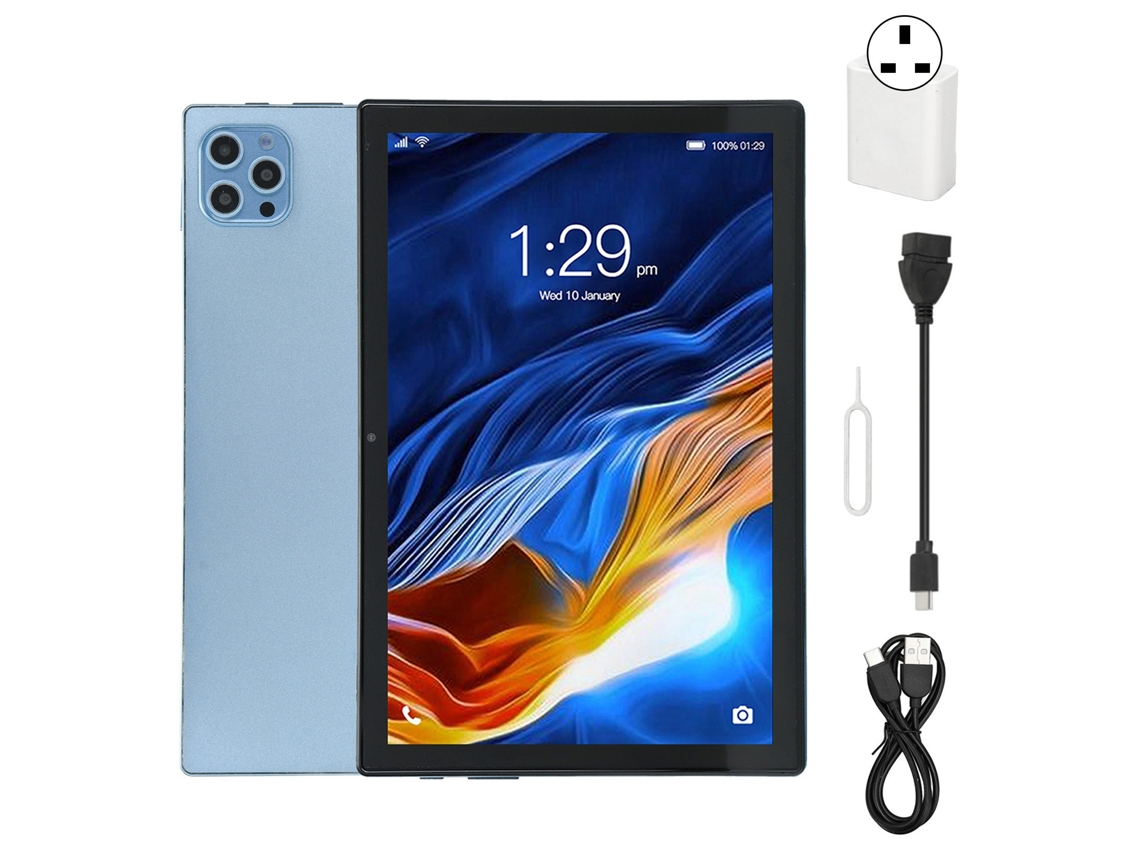 Tablet (com Wifi De Banda Dupla, Com Chamada) Tela De 10,1 Polegadas Android 12.0 Rede 4g Azul 6gb+128gb