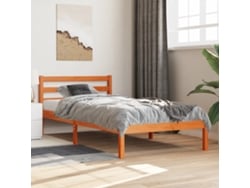 Estructura De Cama Sin Colchón Madera Maciza Marrón 75x190 Cm