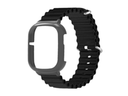 Correa de silicona con funda para Honor 4, ajustable, resistente a caídas, suave, deportiva, negra