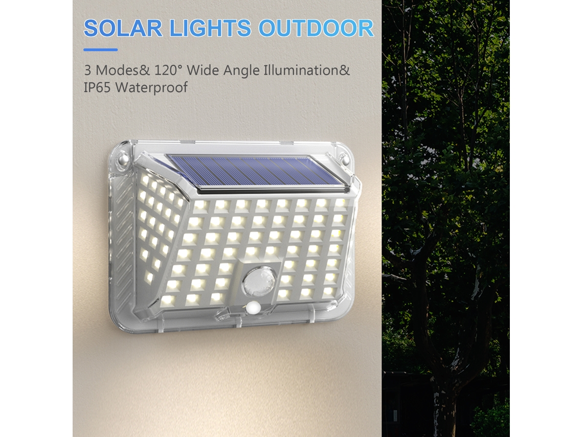 Luces Solares Para Exteriores Con Sensor De Movimiento, Led, Ip65, 3 Modos, Iluminación De 120°.