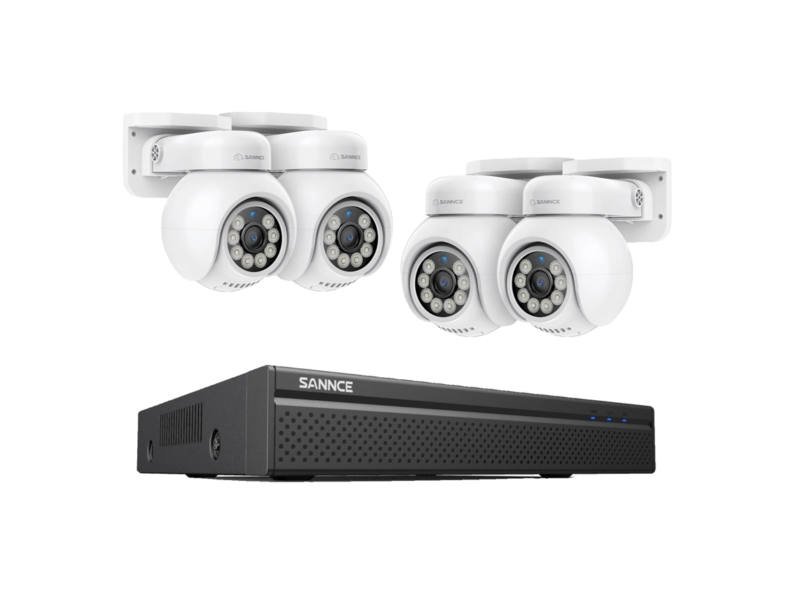 Sistema de cámaras de seguridad, resolución 4K, cámaras panorámicas e inclinables, 4 unidades OEM de 0 TB