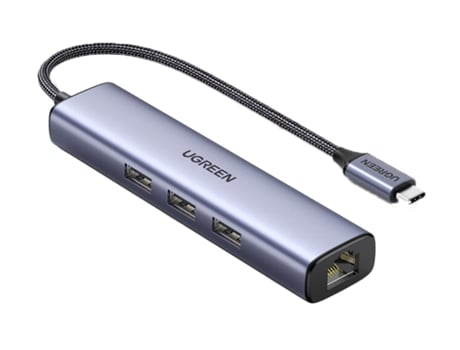 Adaptador UGREEN 20917 Cm475 4In1 Tipo-C @ 3Usb3.0 100Mbps para Huawei Mate40/P50 S20