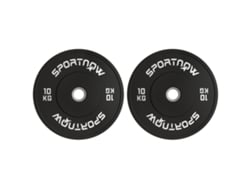 Par Placas Borracha 10kg Furo 5cm Compatível Com Halteres E Barras De Musculação Preta