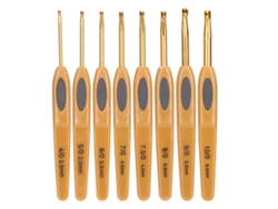 Juego de 8 agujas de ganchillo ergonómicas, herramientas artesanales para tejer hilo DIY para manos artríticas, agujas de ganchillo adicionales