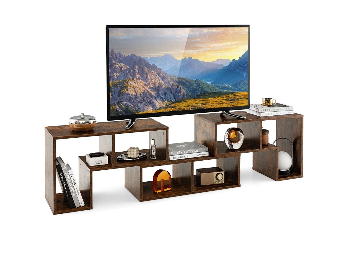 Mueble para TV de 3 piezas para televisores de hasta 65", combinable, marrón NORTHIO