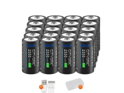 Batería recargable CR123A, carga USB tipo C, alta capacidad, 20 unidades OEM