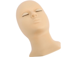 Cabeza De Maniquí De Silicona Plegable Doble Para Práctica Y Exhibición Con Párpados Extraíbles.