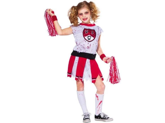 Disfraz de Niña DISFRAZZES Animadora Zombie Rojo Y Blanco (Talla: 5 a 7 años)