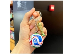 Llavero Doble Balón De Fútbol Y Copa Dorada, Accesorio Metálico Para Llaves Y Mochilas De Aficionados