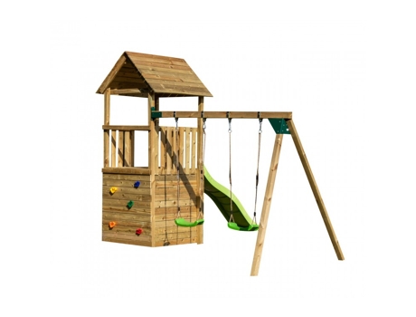 Parque Infantil Masgames Tibidabo L Techo de Madera Con Columpio MASGAMES OUTDOOR GAMES