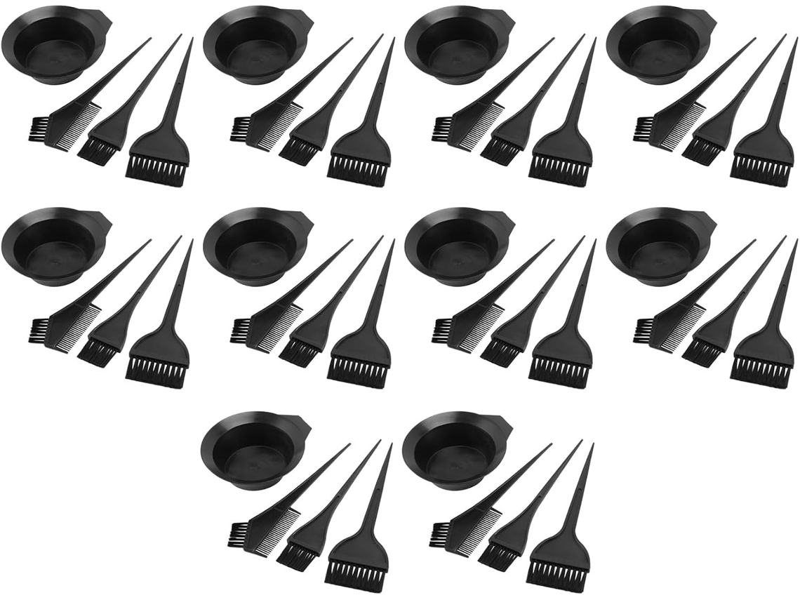 Juego De 10 Peines Y Cepillos Para Teñir, Decolorar Y Peinar El Cabello.