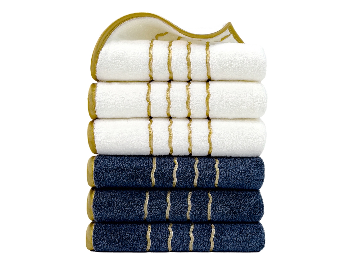 Toallas De Forro Polar Coral, Paquete De 6 Unidades, Tamaño 34*74 Cm, Suaves Y Absorbentes (blancas, Azules) Czhhmart