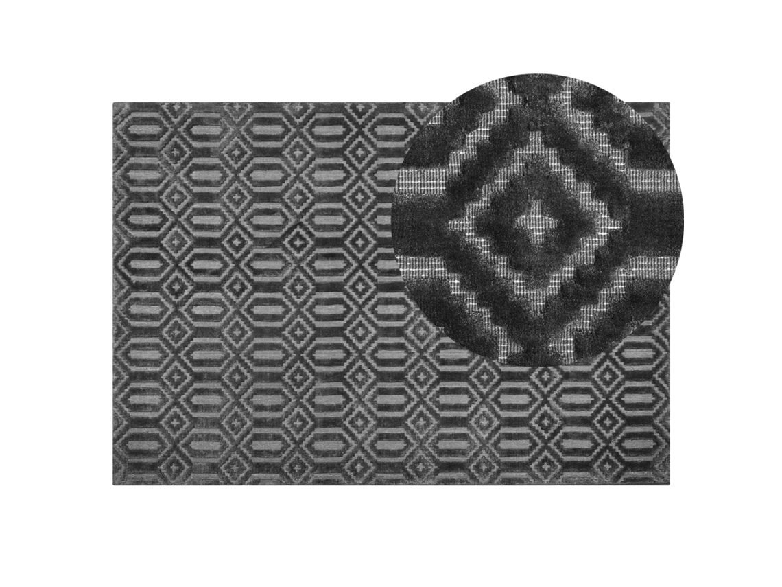 Alfombra de pelo corto BELIANI Adatepe de Viscosa Gris 140x200