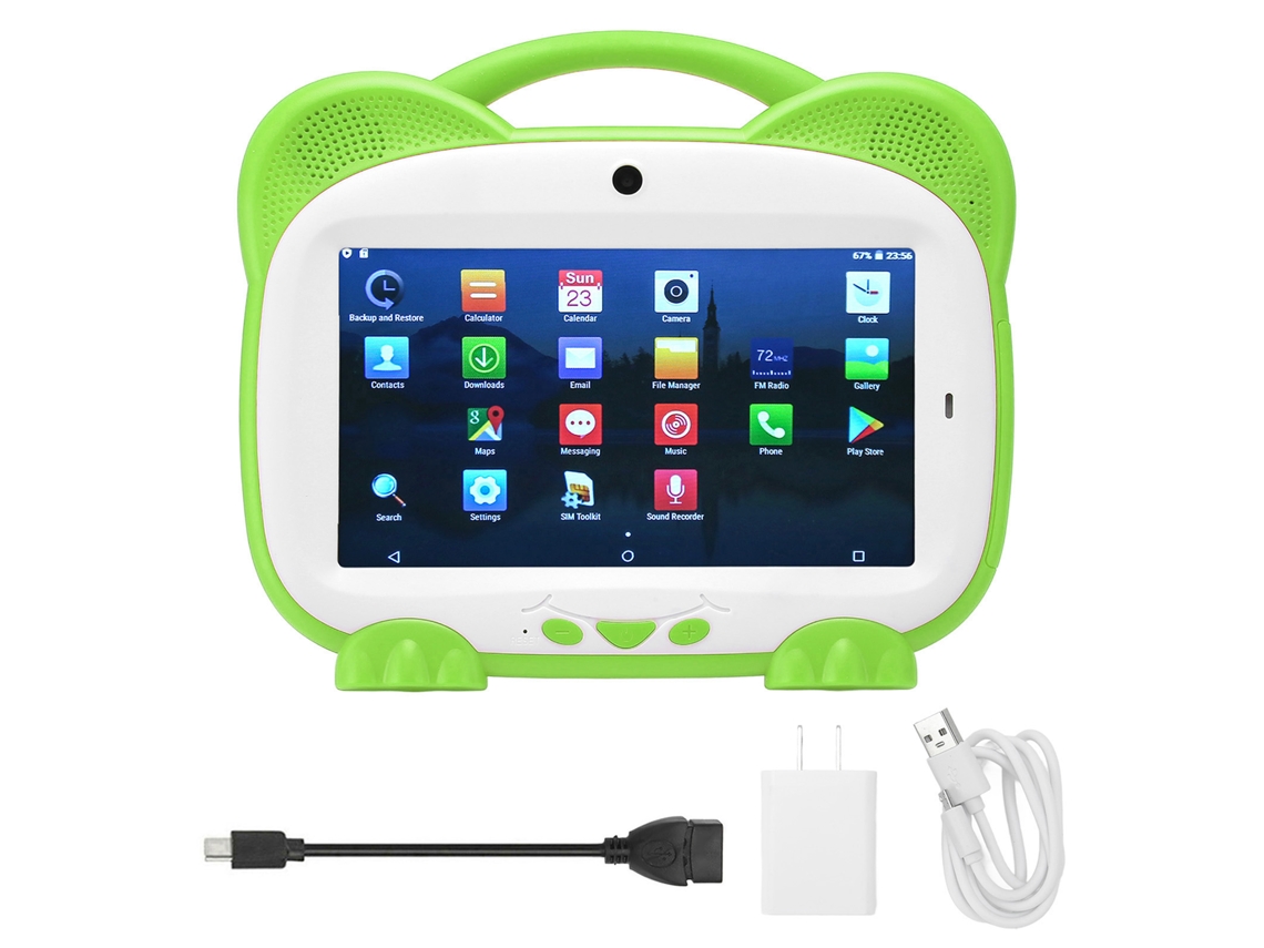 Tableta táctil para niños de 7 pulgadas, Android 10.0, Bluetooth, Wifi y 5500 mAh, luz dorada