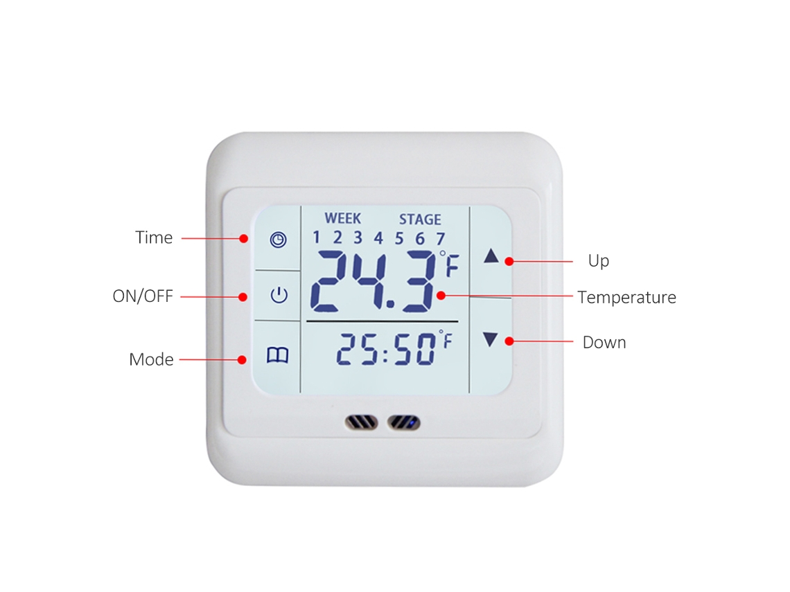 Termostato Elétrico De Aquecimento Com Tela Lcd Touchscreen Inteligente 16a Para Controle De Temperatura Residencial