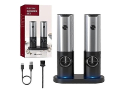 Molinillo de sal y pimienta eléctrico recargable por USB Rosewell con luz LED y ajuste de molienda