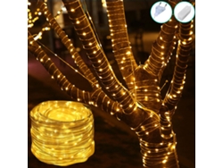 Tira de luces LED de 10 m y 100 LED, resistente al agua IP67, luces navideñas, 8 modos, para interior y exterior, jardín y fiesta, blanco cálido.