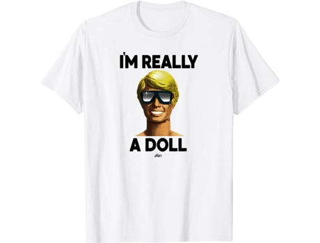 T-Shirt Unisex TEESTONE Barbie Ken I'm Really A Doll blanco (XL)