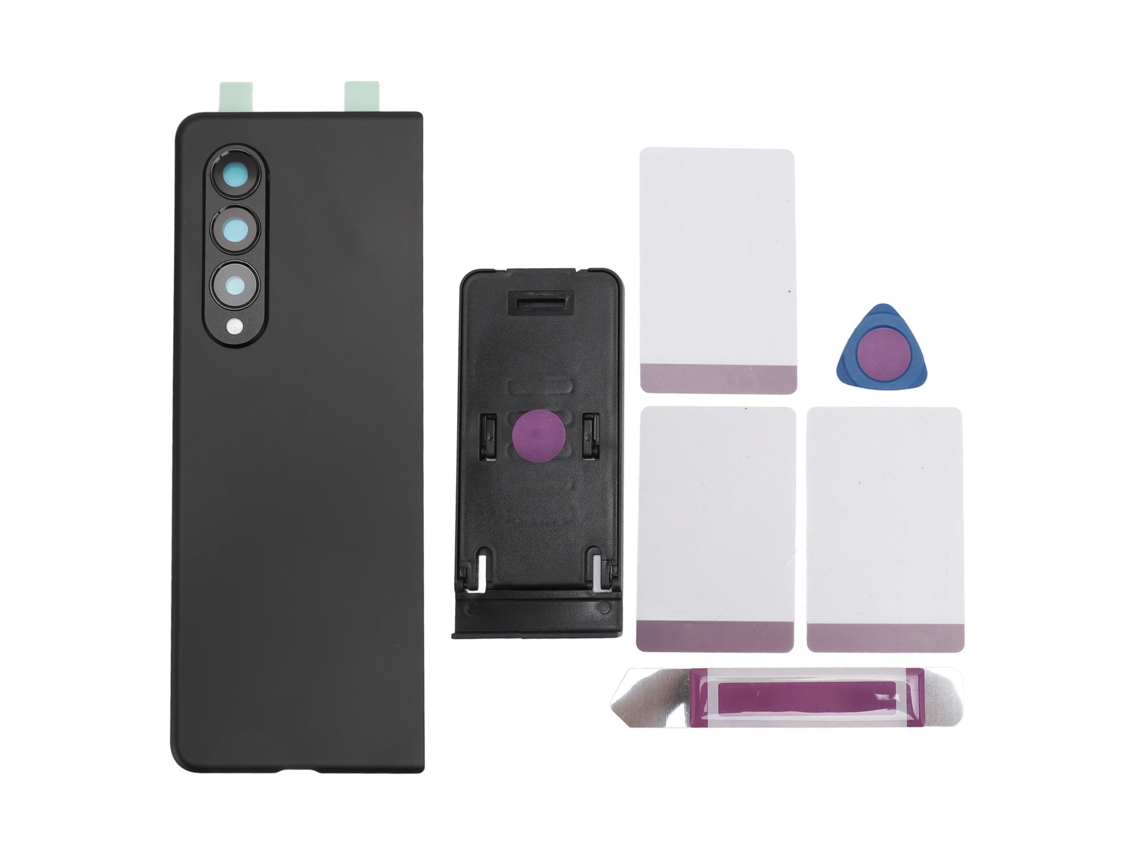 Cubierta Trasera De Cristal Con Lente De Cámara Y Kit De Reparación Para Galaxy Z Fold 3 5g F926 Negro