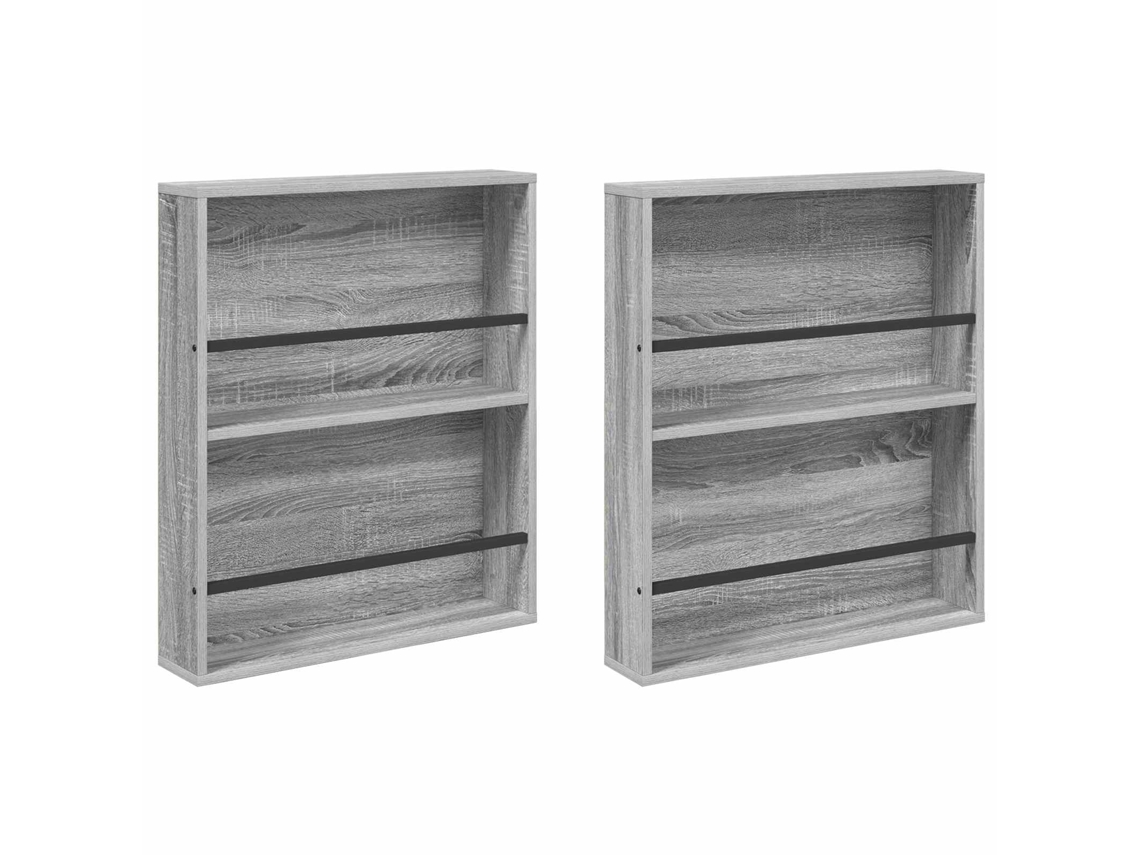 Maison Exclusive - Estante De Revistas 2 Pcs Gris Sonoma 60 X 12 X 70 Cm