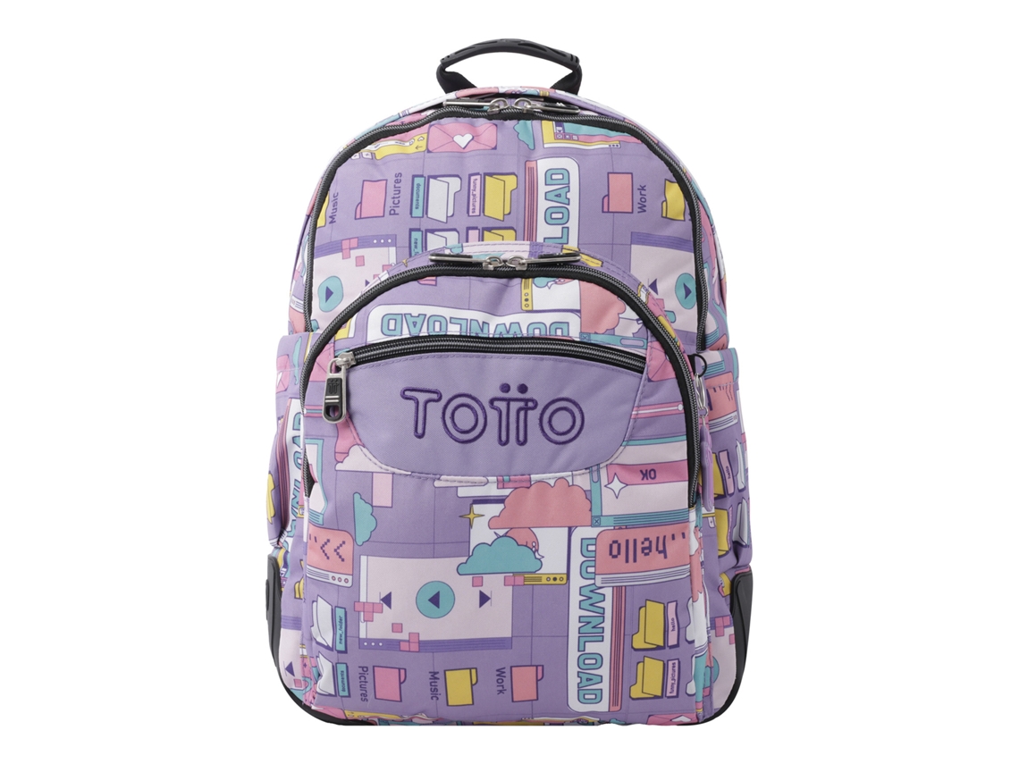 Mochila Escolar Morado Ciber Crayoles TOTTO