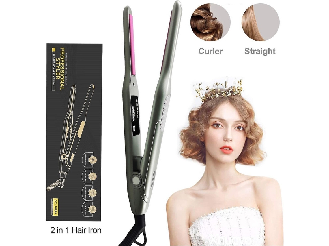 Plancha de pelo profesional 2 en 1 Plancha de peinado Temperatura ajustable Calor rápido 150 -232 para todo tipo de cabello YEMAESRE