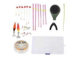 Combo Caña De Pesca Hielo Mini Con Carrete, Puntas Superiores, Jigs Y Anzuelos Para Invierno Exterior Od Green
