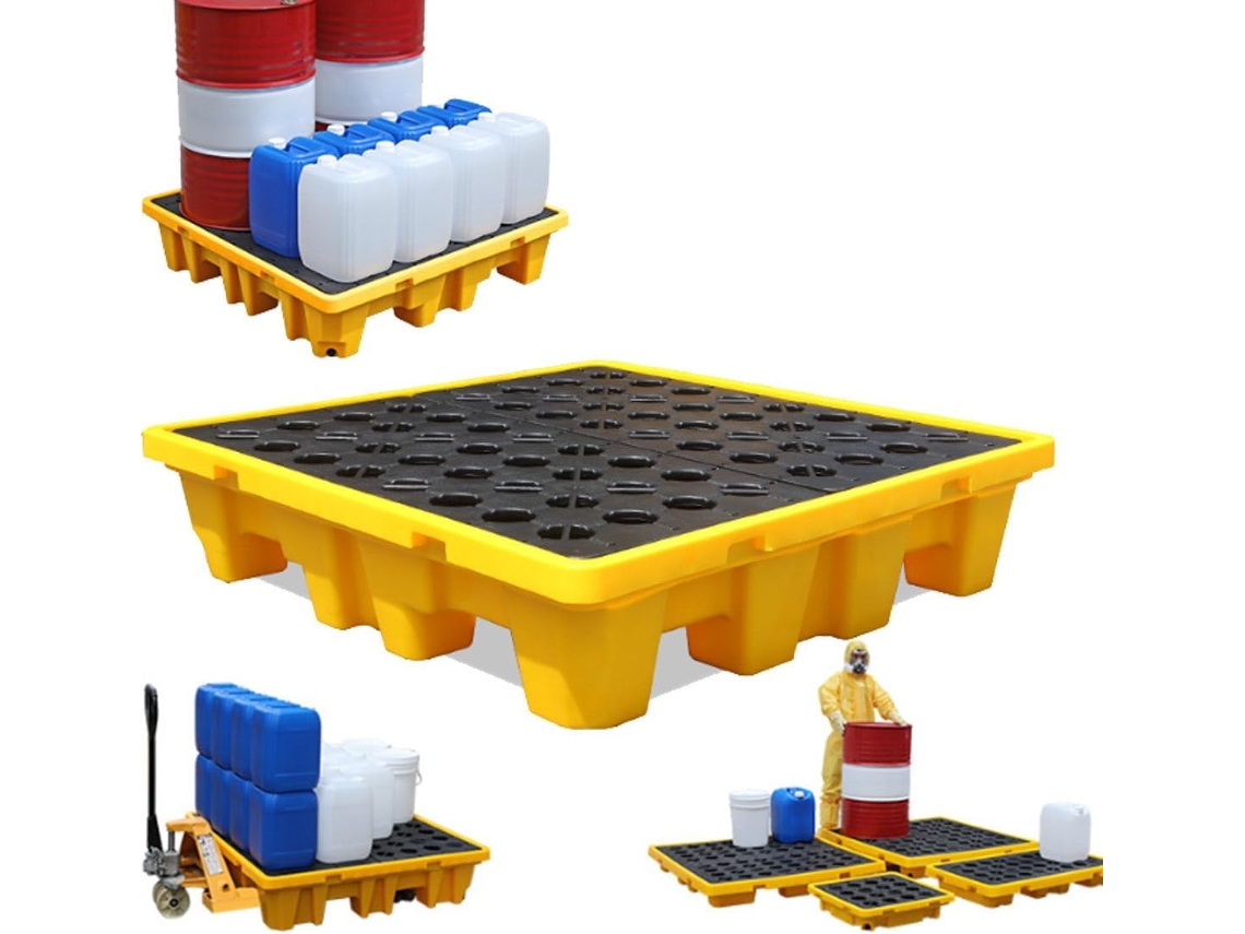 Plataforma De Contención De Derrames Con Drenaje Y Tanques Modulares.