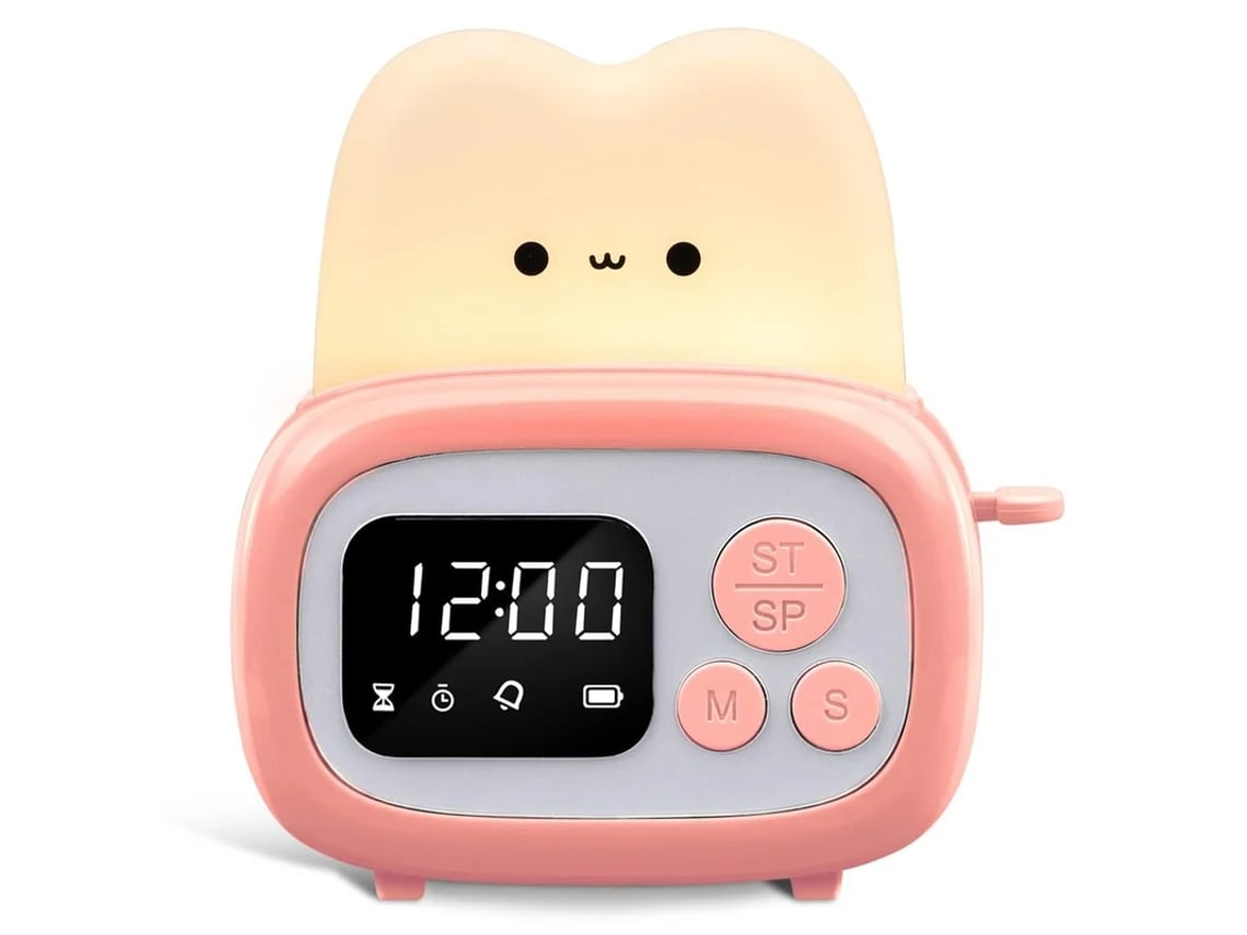Reloj Temporizador Luz Nocturna Portátil Yizhood Led Para Niños Rojo
