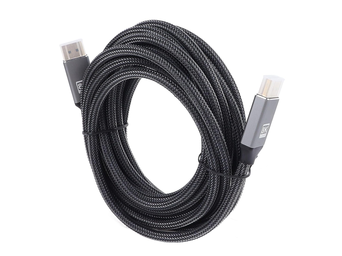 Cable Displayport 4.4 8k De 16,4 Mm Con Elegantes Patas De Nailon Gris, Conexión De Alta Velocidad.
