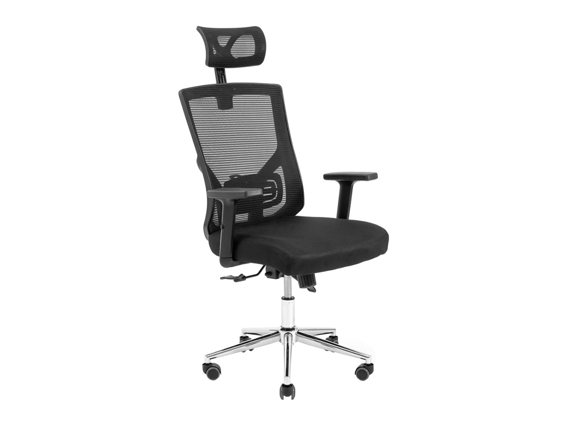 Silla de oficina ergonómica Rondi Roger Chrome M 2 Anyfix en malla negra