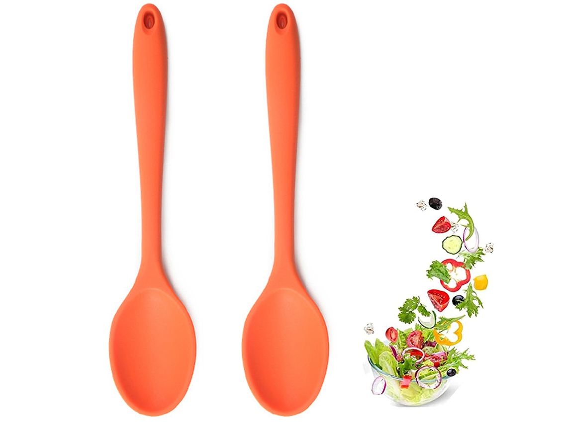 Juego de 2 cucharas de cocina de silicona - Resistente al calor RNEMITERY