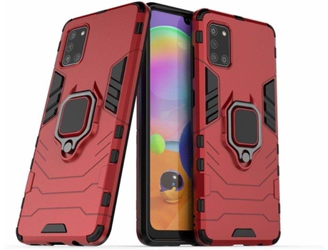 Carcasa Samsung Galaxy A31 HFS-HOUSE Kickstand Rojo
