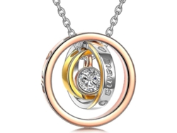 2026-collares De Regalo Para Día De La Madre, Joyería De Mujer Con Tres Anillos Entrelazados Y Cristales De Austria, Simbolo De Amor Eterno