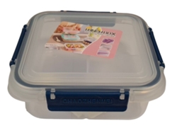 Fiambrera Com 3 Compartimentos Lpm, 800 Ml Para Comidas, Apta Para Microondas, Fácil De Limpiar, Reutilizable. Sin Bpa. 16,5x6,5x16,5cm