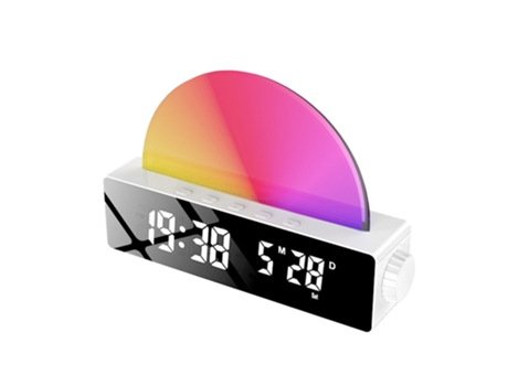 Reloj despertador lámpara despertador espejo pantalla digital LED Ajuste de luz de color RGB lámpara fluorescente analógica